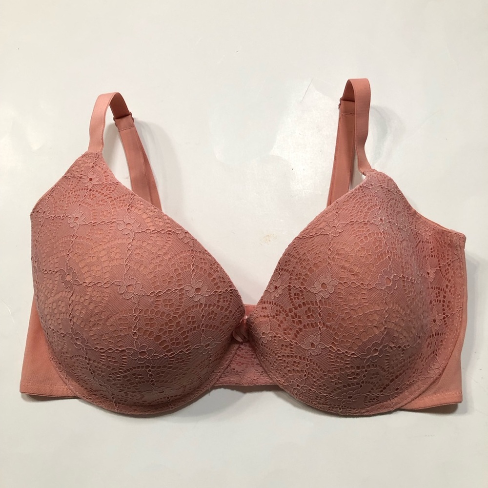 Delta Burke Underwire Lace Overlay Bra - 40DD